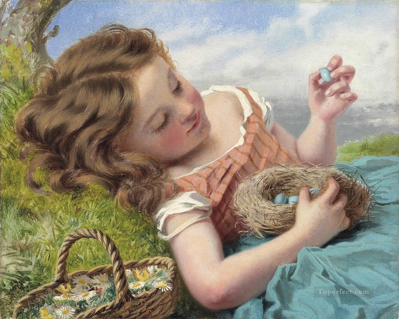 ツグミの巣 ソフィー・ゲンゲンブレ・アンダーソンの子油絵